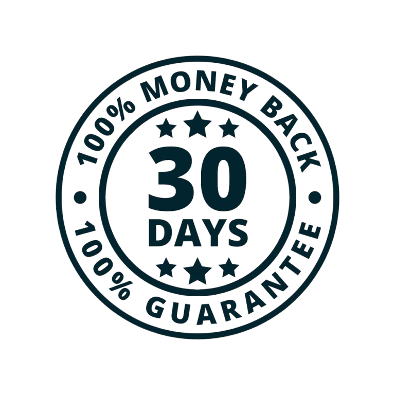 100% money back guaranteed for 30 days